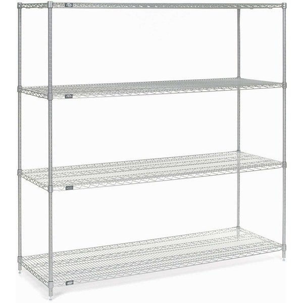 Nexel Wire Shelving, Poly-Z-Brite, 72W X 24D X 74H 24727Z - main